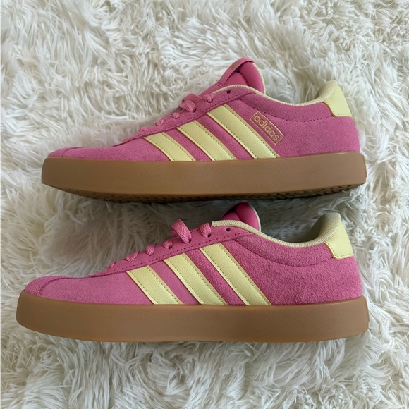 Adidas Vibrant Pink and Soft Yellow Sneakers - Picture 3 of 6